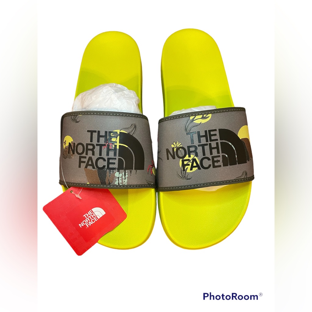 The North Face Mens Agave Green Valley Sun/Sulphur Spring Green Slides Sz 11-12